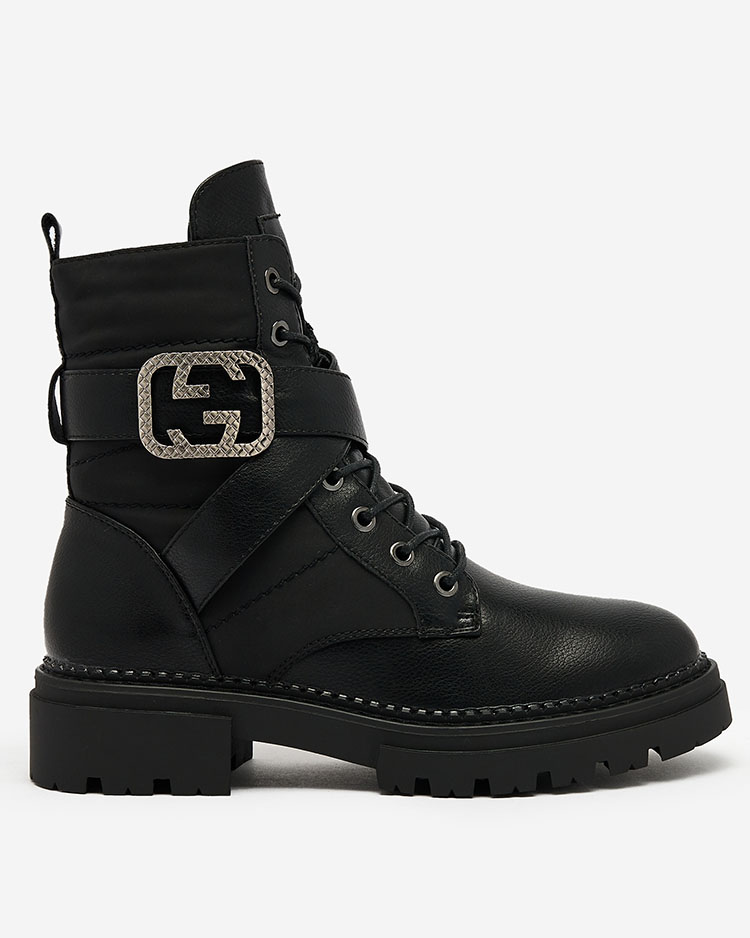 Royalfashion Damen Baggerstiefel in schwarz Muasers