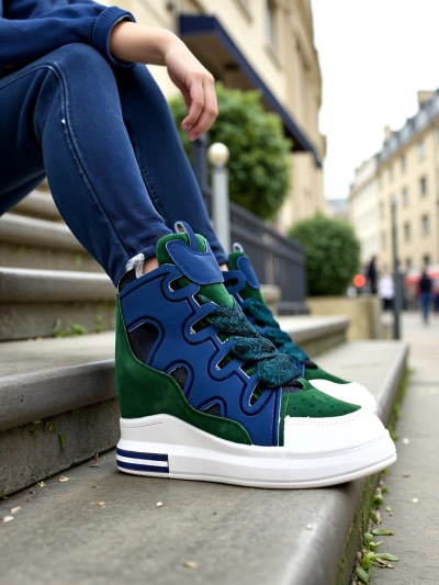 Royalfashion Hohe Sportschuhe für Frauen mit verstecktem Keil Oblaffi