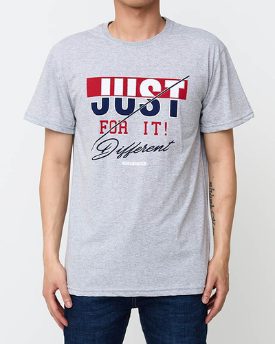 Graues trendiges Herren-T-Shirt mit Aufdruck - Bekleidung