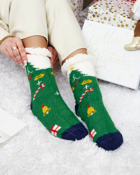 Royalfashion Warmed Christmas Green Damensocken
