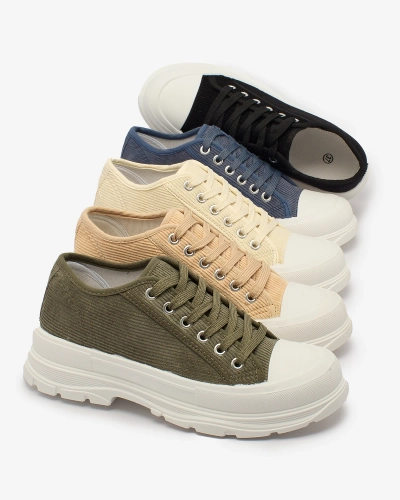 Royalfashion Schwarze Damen Plateau-Sneakers Spollero