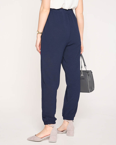 Damen-Stoffhose in marineblauer Farbe PLUS SIZE - Bekleidung