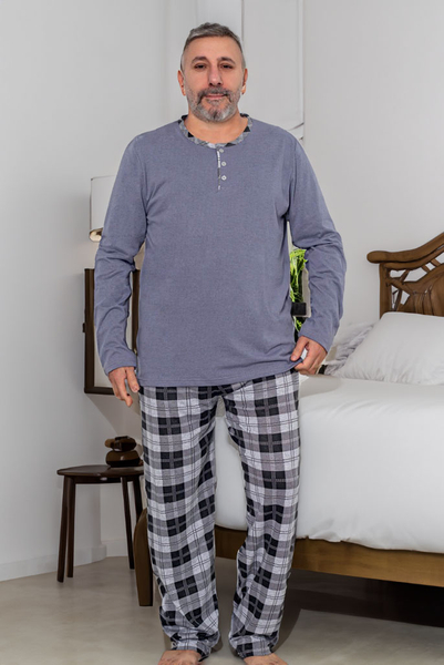 Royalfashion Котон чоловічі піжами в клітку РОЗМІР ПЛЮС