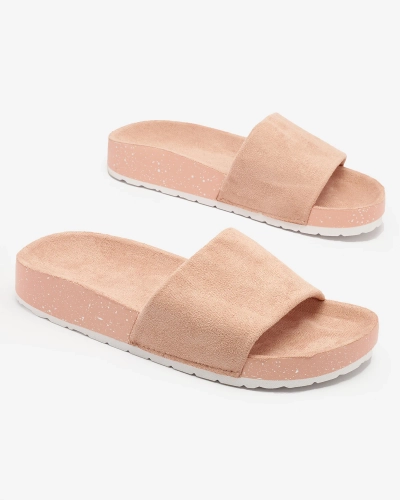 Royalfashion Hellrosa Damen Öko-Wildleder Ferixi Flip-Flops