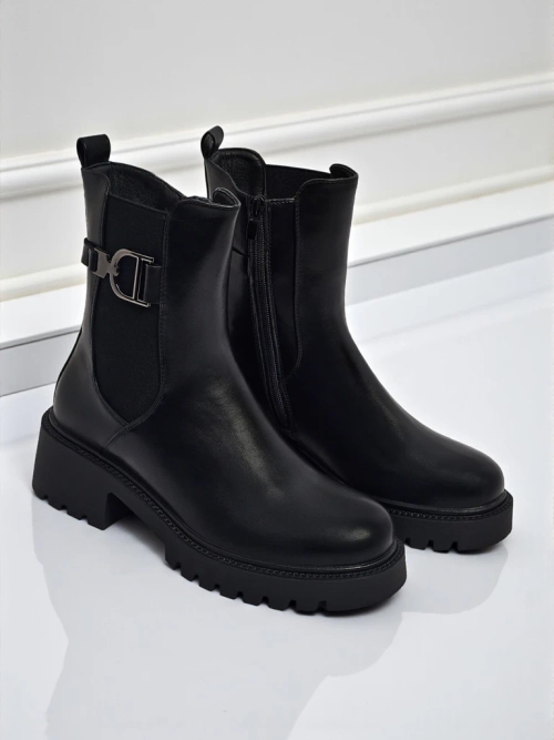 Високі жіночі ботильйони з екошкіри Ovella