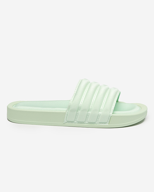 Жіночі шльопанці зеленого кольору Lenira