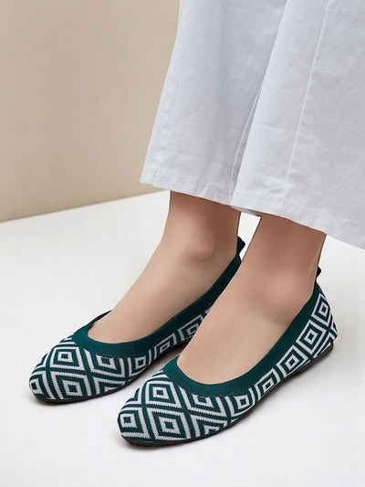 Royalfashion Ballerinas aus Stoff für Damen mit geometrischem Print Metric