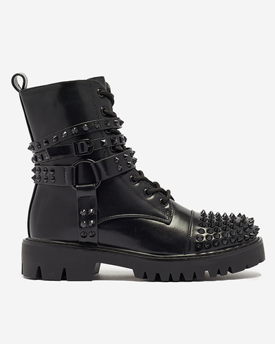 OUTLET Schwarze Damenstiefel mit Nieten Fioppo - Footwear