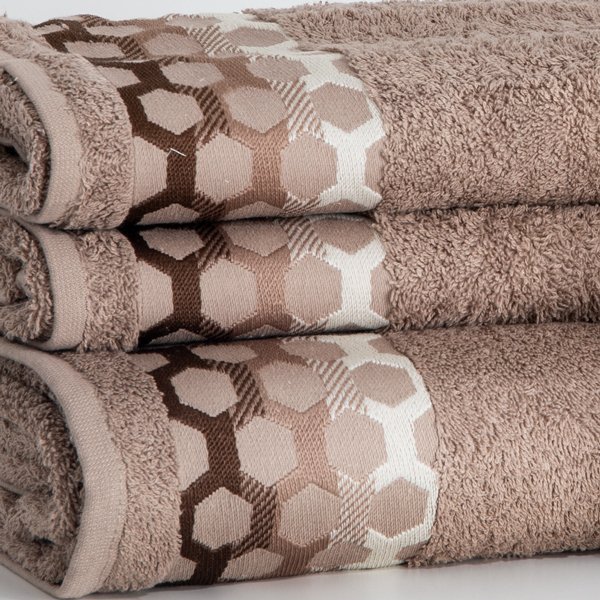 Braune Handtücher mit Mustern 3 Stück - Handtücher