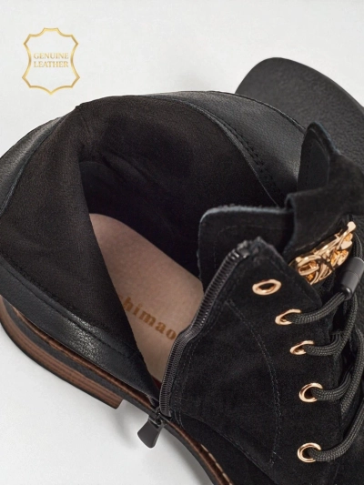 Botki damskie Aurelia Romano z naturalnego zamszu – brązowe, z futerkiem