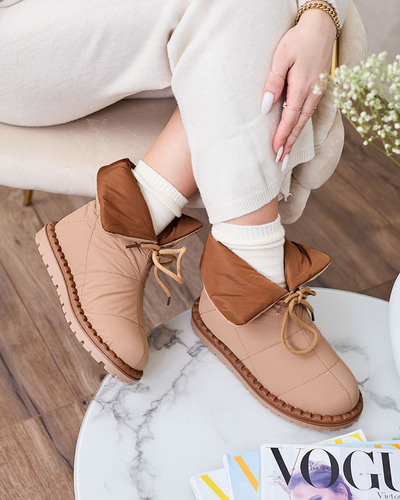 Royalfashion Damen Schlupf-Schneestiefel in braun Nevonsis