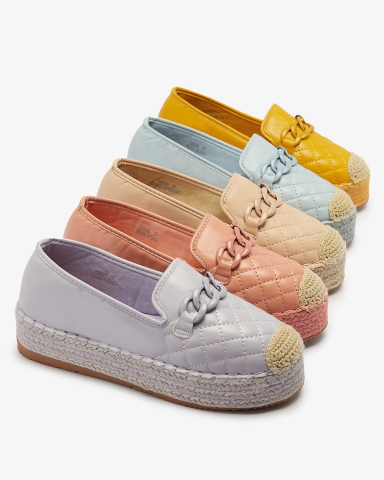 Damen verschönerte Plateau-Espadrilles in rosa Keliga - Schuhe