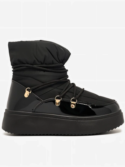 Royalfashion Damen Schlupf-Schneestiefel in schwarz Dabenda