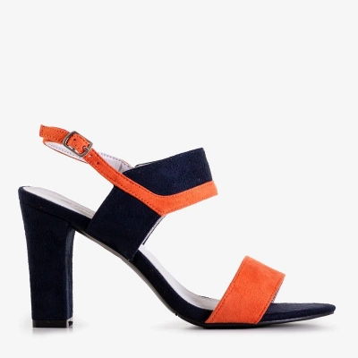 OUTLET Dunkelblaue und orangefarbene Damensandalen von Tiffan - Footwear