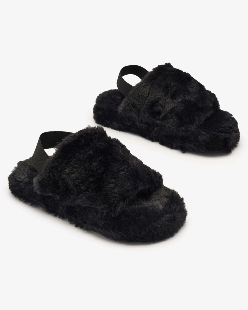 Жіночі хутряні капці Royalfashion чорні Nabres