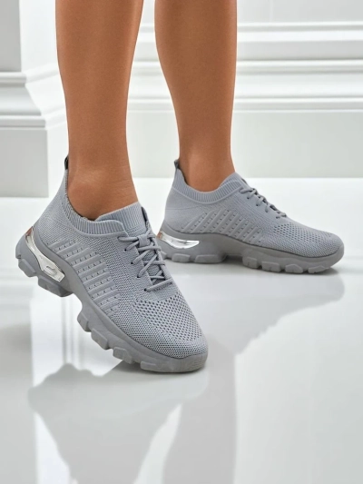 Damen Sneaker Atenea Light Graue Stoffschuhe mit flacher 4,5 cm Sohle