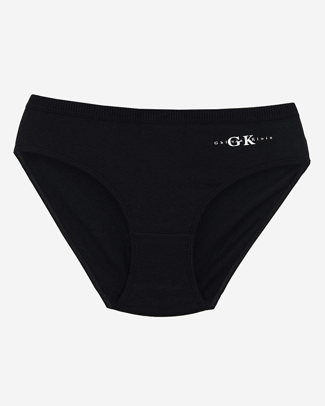 Schwarzer Damenslip aus Baumwolle mit Aufschrift - Unterwäsche