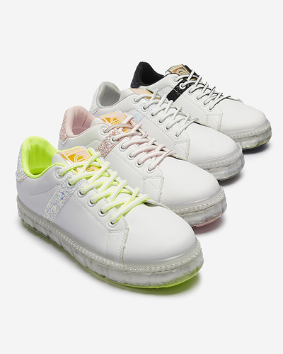 Damen-Sportschuhe in Weiß mit schwarzen Einsätzen Asxa- Footwear