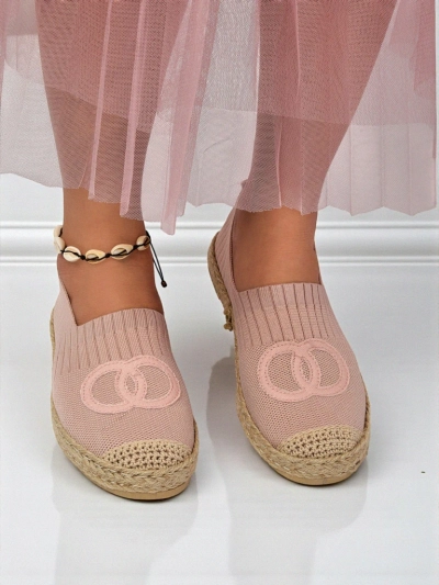Damen Theodora Espadrilles rosa aus ökologischem Wildleder, flach