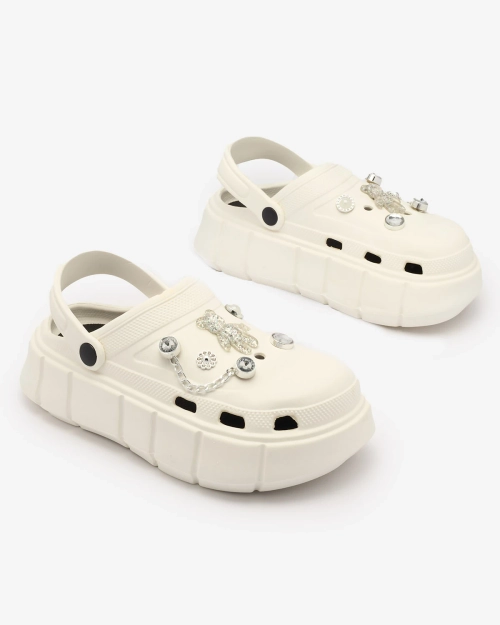 Royalfashion Білі жіночі гумові шльопанці Kooranza