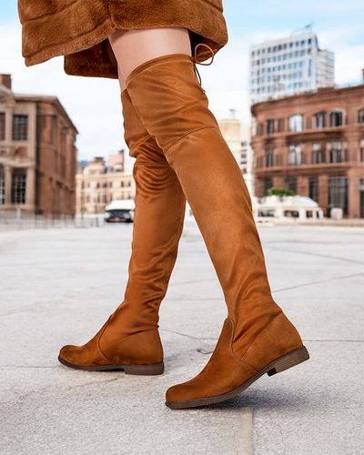 Royalfashion Damen Overknee-Slip-On-Stiefel Lianas