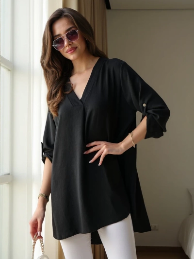 Royalfashion Langarm Damen Oversized Hemd