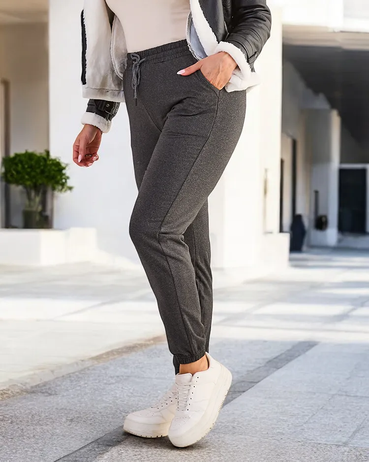 Royalfashion Damen Übergröße Fleece-Sweatpants