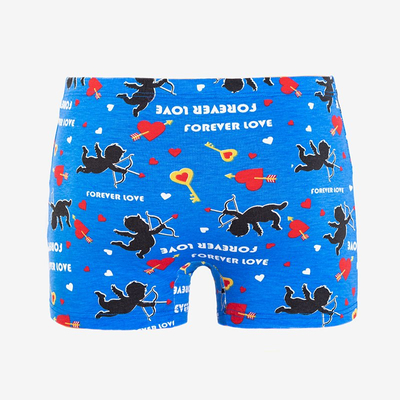 Blaue Boxershorts für Herren mit Aufdruck - Unterwäsche