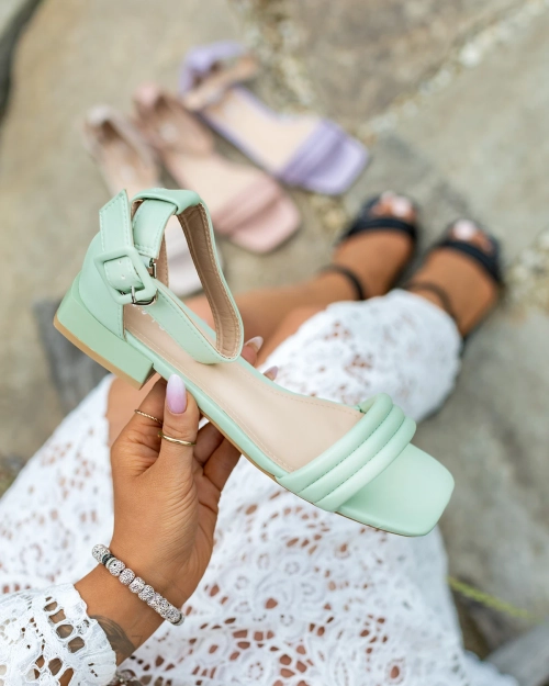 Босоніжки Royalfashion Mint Laylina на низьких підборах