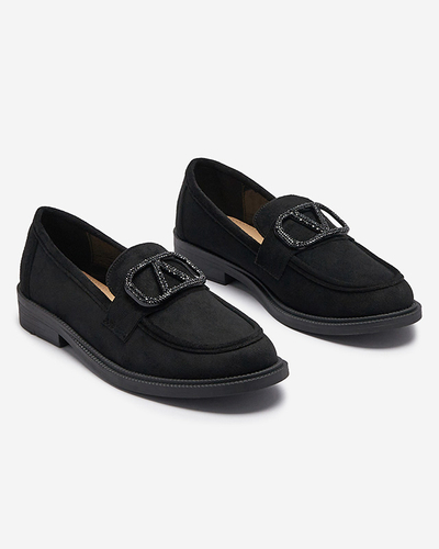 Schwarze Damen Mokassins mit Ornament Fogras- Footwear
