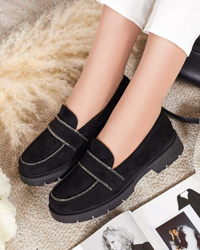 Royalfashion Damen Mokassins mit Zirkonen Eroime