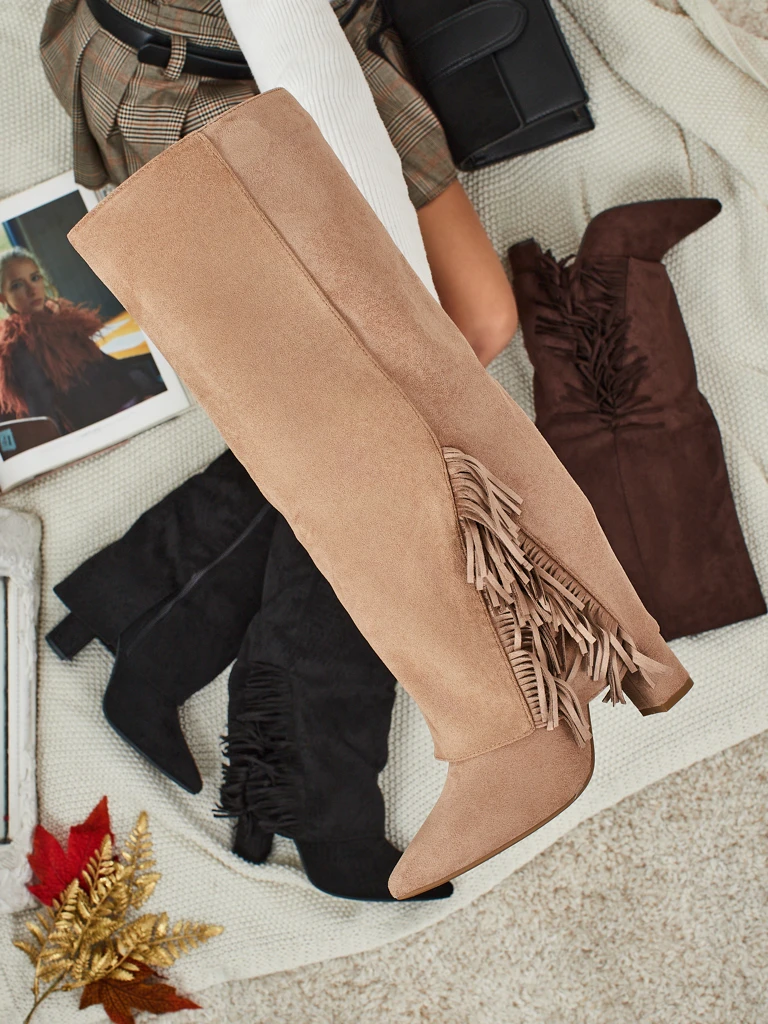 Damenstiefel aus Öko-Wildleder mit Schaft Rimolea