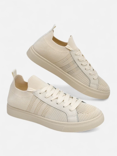Beige Damiani Sneakers – leichte Stoff-/Öko-Leder-Sneakers für den Sommer