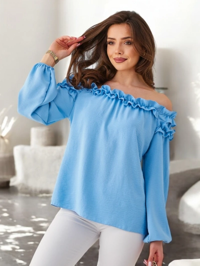 Royalfashion Жіноча блуза по-іспанськи з рюшами