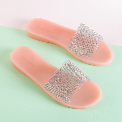 Rosa Damen-Gummihausschuhe mit Zirkonia Niamh - Schuhe