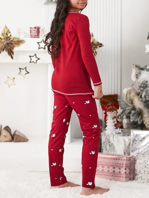 Royalfashion Різдвяні бавовняні піжами для дітей з полярним ведмедем