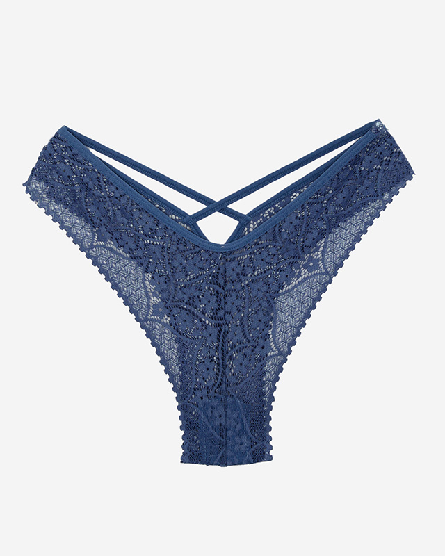 Spitzen-BH-Slip für Damen in Marineblau - Unterwäsche