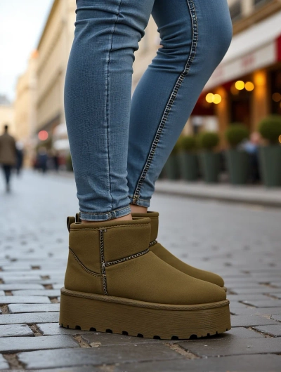 Royalfashion Kurzstiefel Damen Schneestiefel-Stil Wiebi