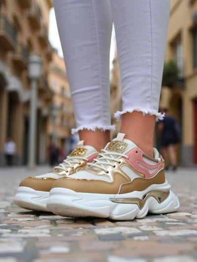 Royalfashion Damenschuhe auf einer dickeren Sohle Lesalli