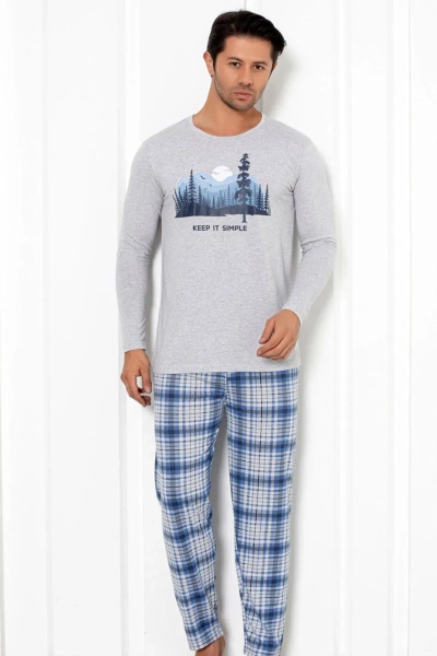 Royalfashion Herren Baumwollpyjama im Karomuster