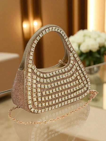 Royalfashion Damen Clutch Handtasche mit Zirkonia Myra Quill