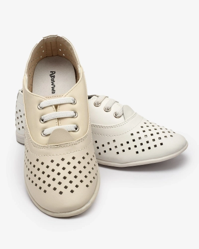 Weiße durchbrochene Mokassins für Kinder Janno- Footwear