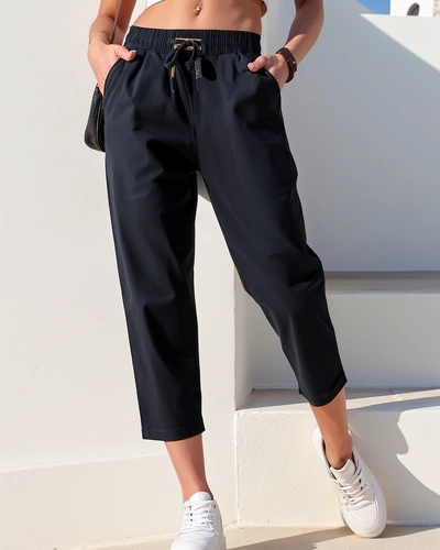 Royalfashion Einfache Damenstoffhosen 7/8