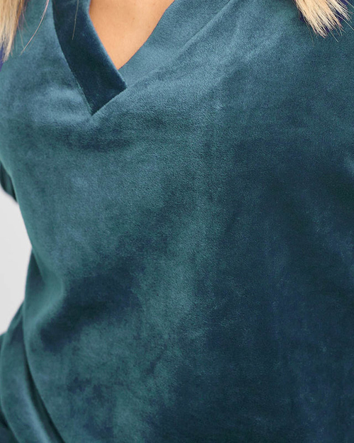 Жіночий велюровий спортивний костюм бірюзового кольору - Одяг