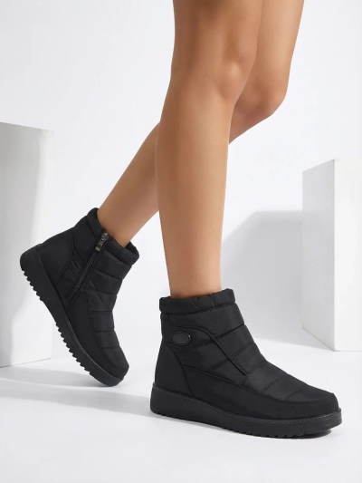 Athena Damen Stiefeletten Schwarz aus Stoff für Herbst und Winter