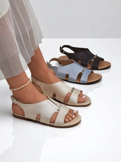 Royalfashion Damen Sandalen mit flacher Sohle Solea Comfort