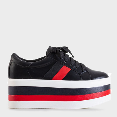 Чорне жіноче спортивне взуття на масивній платформі Jemita