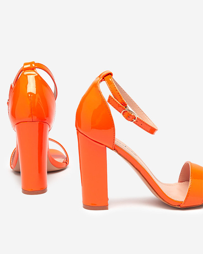 Orange Damensandale auf höherem Pfosten Rosdo - Footwear