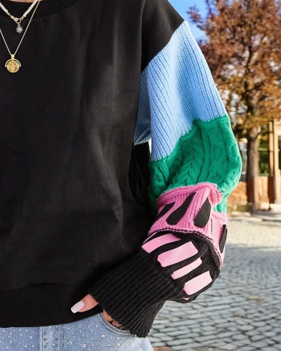 Жіночий світшот Royalfashion з різнокольоровими рукавами