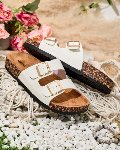 Royalfashion Damen Rolotta flache Sohle Flip-Flops